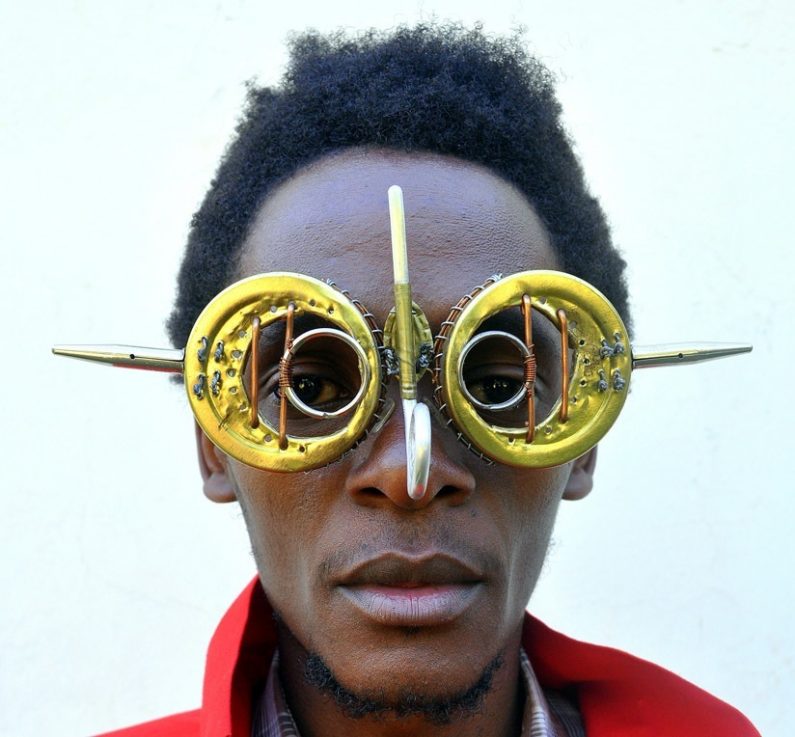 Kenyan Artist Digs Through Electronic Refuse and Found Metal to Create Dazzling Sculptural Eyewear