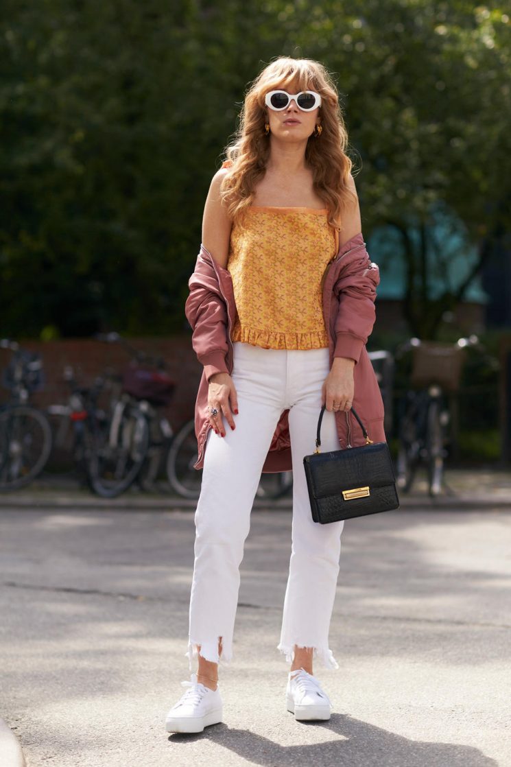 Eyewear Trends Spotted at Copenhagen Fashion Week Spring 2018 Influencer Street Style 90s Oval White Sunglasses