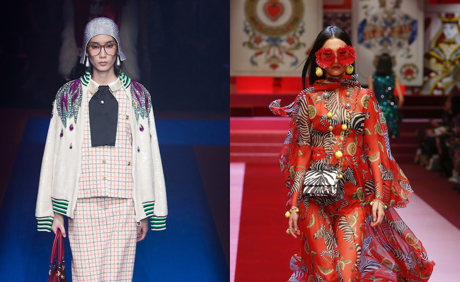 The Most Interesting Designer Sunglasses Spotted at Fashion Week 2018 Dolce Gabbana Prabal Gurung Gucci Karen Walker Area