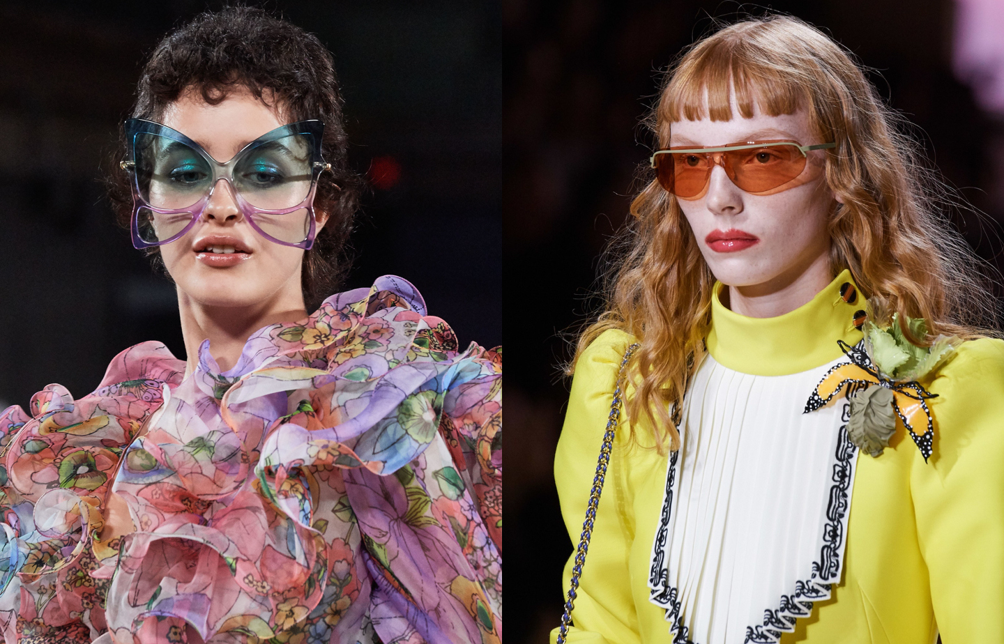 anna sui marc jacobs Sunglasses Trend Spotted at Spring 20 Runway - Follow the Rainbow sunglasses eyewear trend 2020