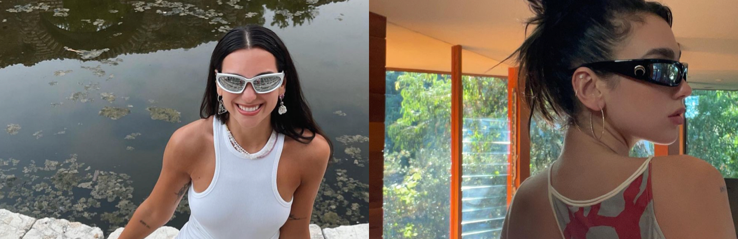 Trending Bella Hadid And Dua Lipa's 90's Futuristic Summer Sunglasses