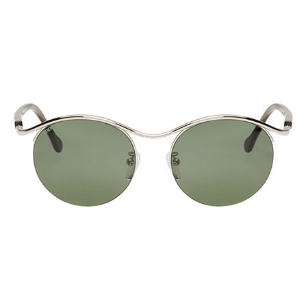 Loewe Silver & Green Gaia Sunglasses 161677F005001